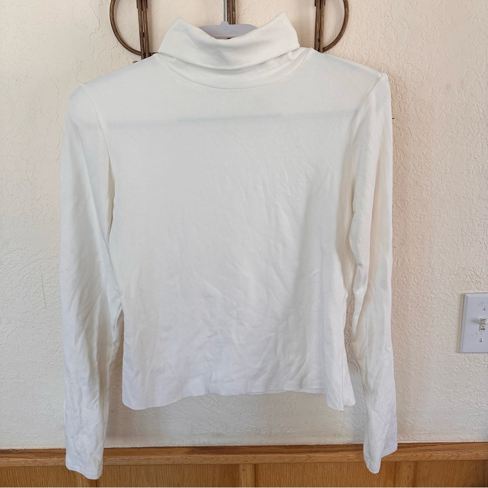 White Turtleneck Women's Top